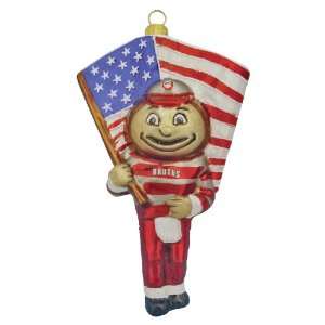  Ohio State Buckeyes Mascot Figural Glass Ornament: Sports 