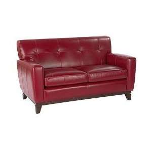  Baxter Leather Dark Red Loveseat Baxter Leather Living Room 