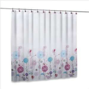  Shower curtain and purple hook sets   Flower Design