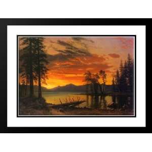 Bierstadt, Albert 24x19 Framed and Double Matted Sunset over the River 