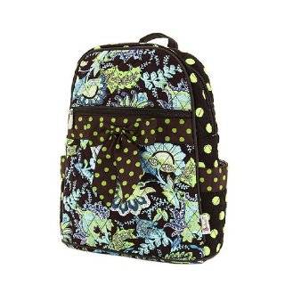 Medium Belvah Quilted Backpack Purse   Blue Green Paisley in Chocolate 