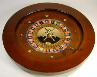 Roulette Wheel 18 SOLID WOOD W/ BLACKJACK FELT LAYOUT  