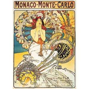  Monaco Monte Carlo by Alphonse Mucha. Size 24.00 X 30.00 