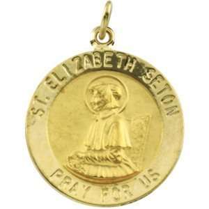  14k Gold Saint Elizabeth Seton Medal Jewelry