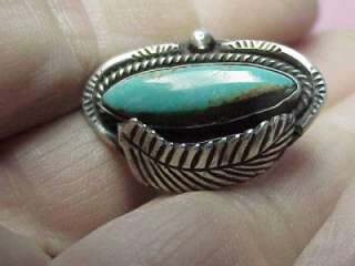 348 ZUNI RESERVATION 1960s STERLING TURQUOISE RING SOLID SILVER 