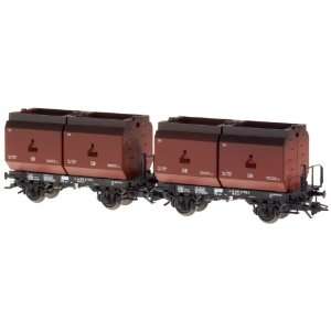   Container 2 Car Set with real coal load (L) (HO Scale): Toys & Games