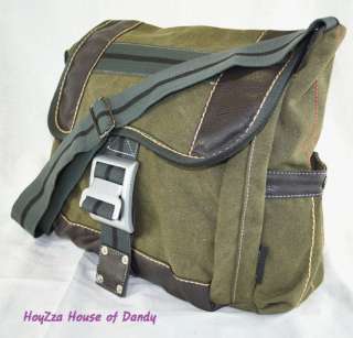 Canvas Casual Book Messenger Shoulder Bag Green (B3281)  