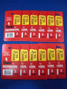 Ronson Flints 5 ct Carded (Box of 12 cards)  