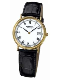   Raymond Weil Tradition Mens 5514 1 Leather Roman Numeral Watch  
