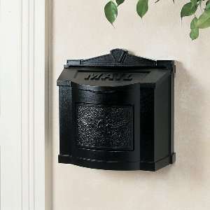  Gaines Mailboxes: Black Wall Mailbox with Black Eagle 