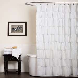   Fashions 19211 Lush Decor Ruffle Shower Curtain, White