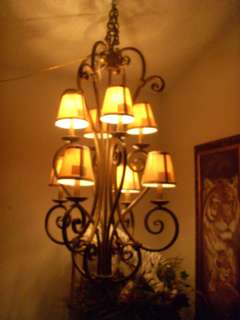   New Antique Gold Finish Wrought Iron Hanging Light Chandelier  