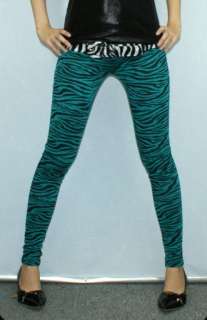 Zebra print leggings tight pants punk rock emo PT204  