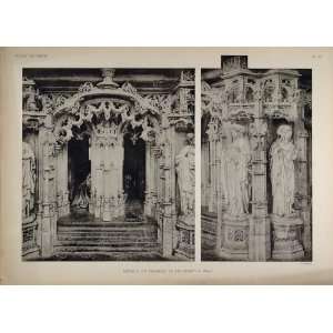  1911 Print Tomb Philibert le Beau Sculpture Brou Church 