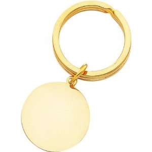  14K Gold Round Disc Key Ring Jewelry