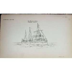  1887 Navy Spanish WW1 Ship El Destructor Drawing