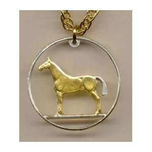    Beautifully Cut out & 2 toned Irish Horse coin Necklace: Beauty