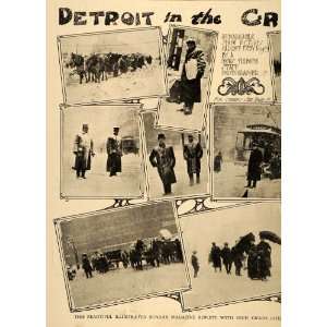  1909 Article Detroit Blizzard Images Trolly Antique Car 