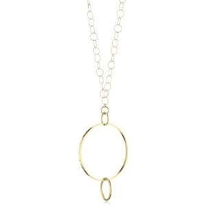  Devon Leigh 18k Plated Circle 14k Gold Fill Necklace, 34.5 