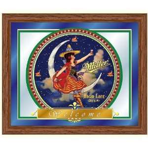  Miller High Life Girl in the Moon Mirror   16 x 19 Inches 
