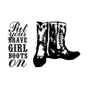 Unity Stamps Itty Bitty Melody Ross Unmounted Rubber Stamp Brave Boots 
