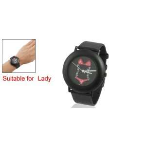   Fluorescent Bikini Print Dial Wrist Watch Black