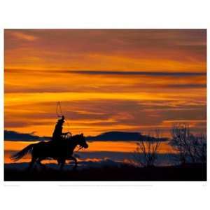  Bobbie Goodrich   Ropin At Sunset Giclee Canvas