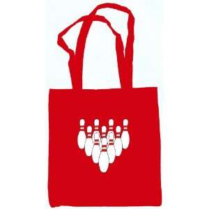  Bowling 100% Cotton Canvas Tote Bag Red: Everything Else