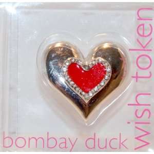 Love Heart Silver Wish Charm Token NEW By Bombay Duck By Santa Barbara 