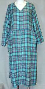 Plus Size 5X Snap Front Flannel Lounger 52 Length  