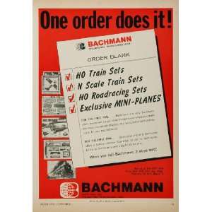  1971 Ad Bachmann HO Train Sets Roadracing Planes Toys 