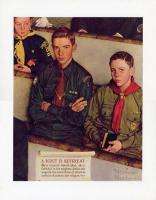 Norman Rockwell Boy Scout Print SCOUT IS REVERENT 1954  
