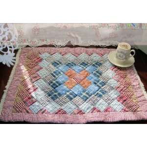 Shabby and vintage Patchwork/Quilted Bath Rug/Mat:  Home 