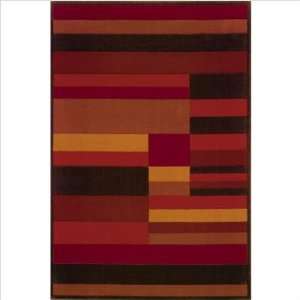  Lava Checked Red Contemporary Rug Size 77 x 1010 
