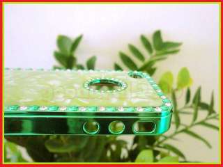 For iPhone 4 4S Luxury Bling Diamond Marble Chrome Hard Case Back 