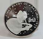 MARSHALL ISLANDS $50 SPACE SILVER 1 OUNCE COIN FIRST FLYBY OF SATURN