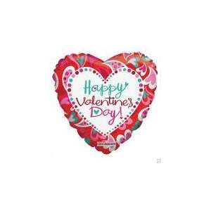  18 Happy Valentines Day Fancy Hearts   Mylar Balloon 
