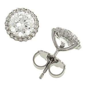    Martini Pave Diamond Earring Mountings .11cttw (CZ ctr Jewelry