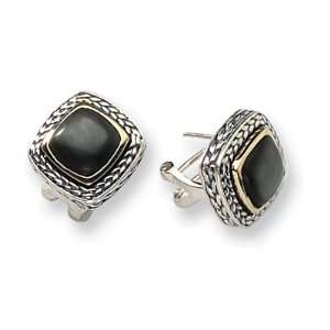  Black Mother of Pearl Earrings/Sterling Silver: Jewelry