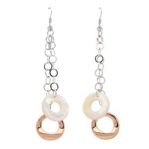   Mother of Pearl Gold Plated Silver Earrings CleverSilver Jewelry