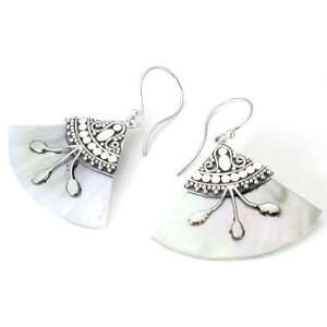  Mother of Pearl Design # 4 Fan with .925 Sterling Silver 