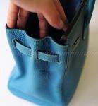 Auth Hermes BLUE JEAN togo BIRKIN 30 CM PallHW handbag purse bag #2726 