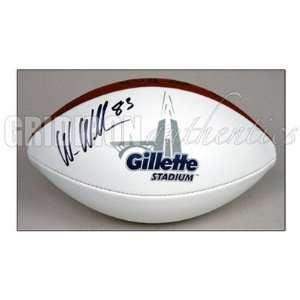  Wes Welker Signed Ball   Gillette White Panel Sports 