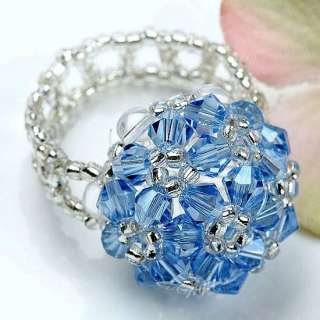 We offer 1 Piece Crystal Glass Finger Ring. The Flower size is 