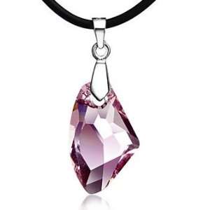  Rose Pink Crystal Necklace Pendant Used Swarovski Crystals 
