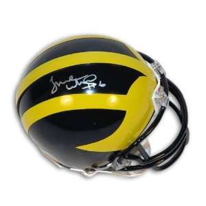  Tyrone Wheatley Michigan Mini Helmet Autographed Sports 