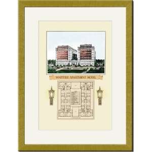   Framed/Matted Print 17x23, Whittier Apartment Hotel