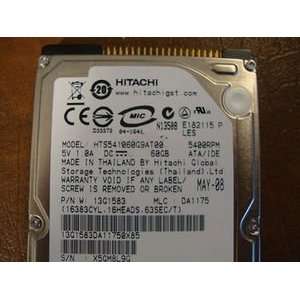  Hitachi 13G1583 Travelstar 60GB 2.5 IDE 8MB 5400RPM MLC 