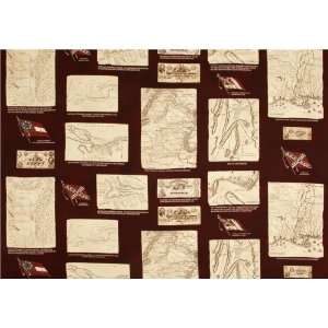   Maps Dark Red Fabric By The Yard nancy_gere Arts, Crafts & Sewing