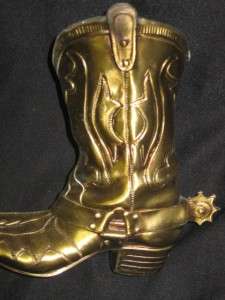 Rare Price products Detailed Brass Cowboy Boot Vase 9  